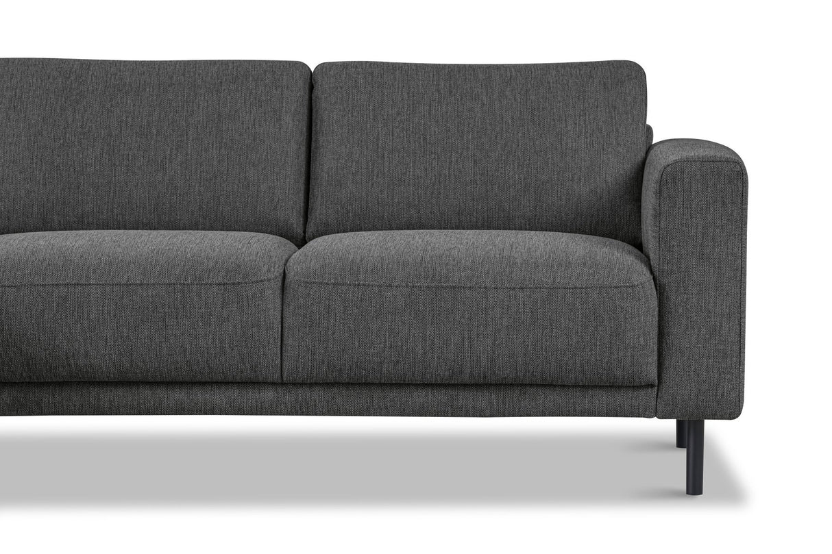 Divano angolare moderno con Chaise Longue Tessuto Antracite Aniko sinistra 238x142x78 cm