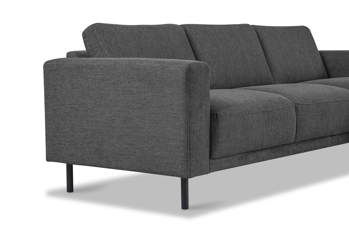 Divano angolare moderno con Chaise Longue Tessuto Antracite Aniko destra 238x142x78 cm