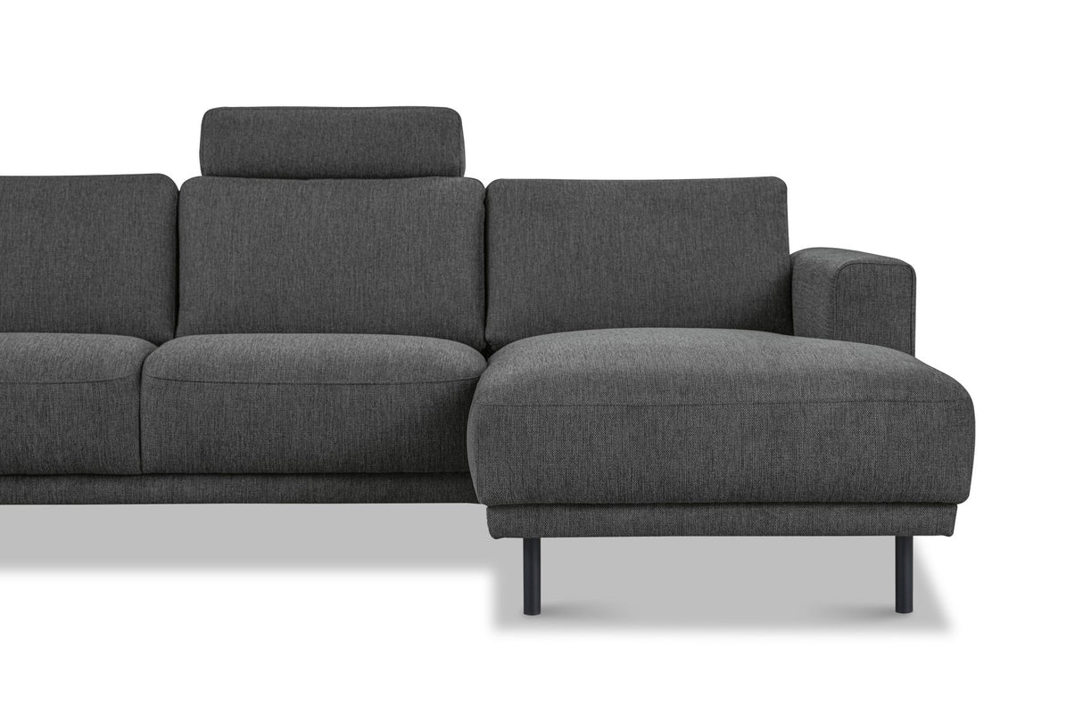 Divano angolare moderno U-Sofa in tessuto antracite - sinistro - 310x197x142 cm - Aniko