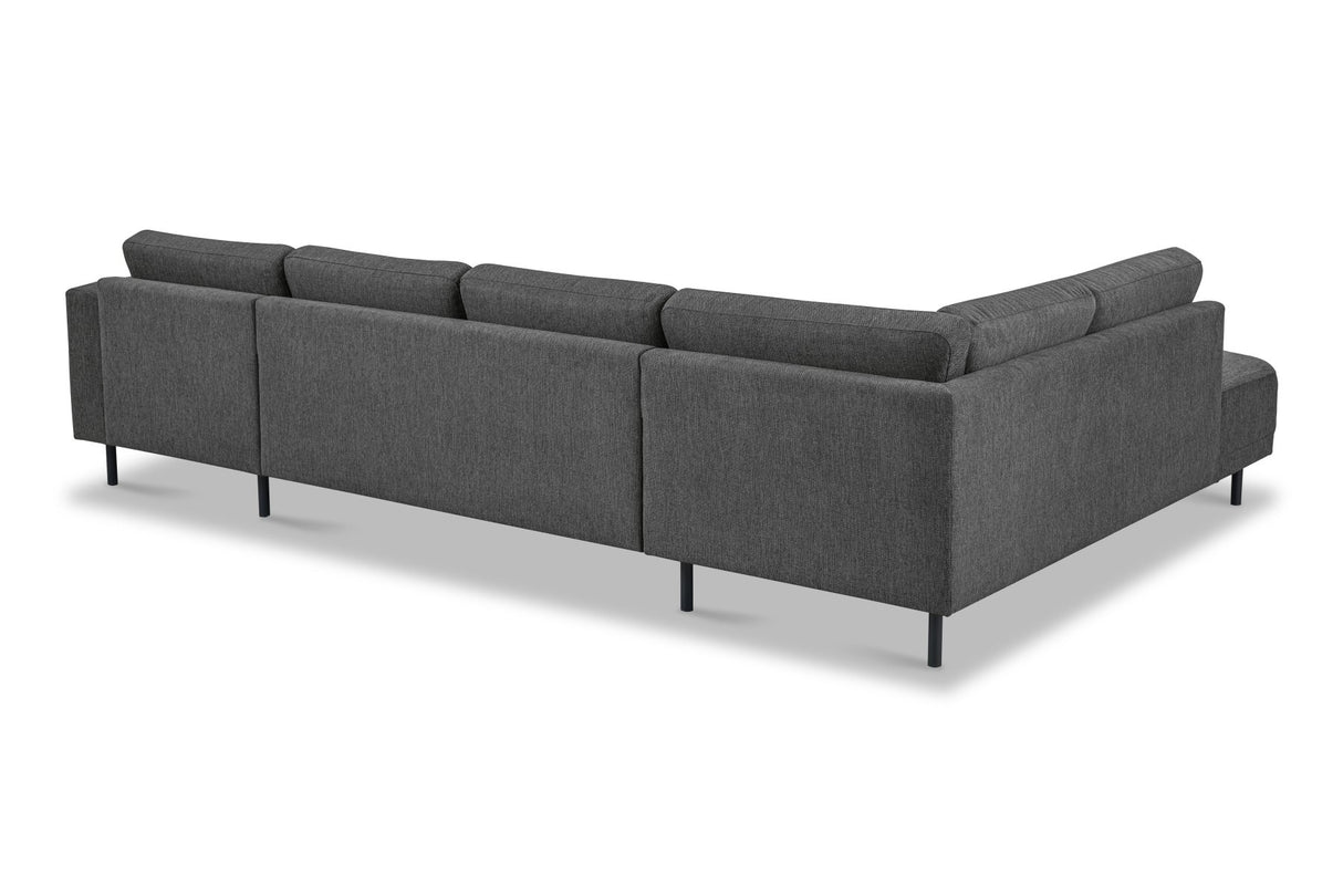 Divano angolare moderno U-Sofa in tessuto antracite - sinistro - 310x197x142 cm - Aniko