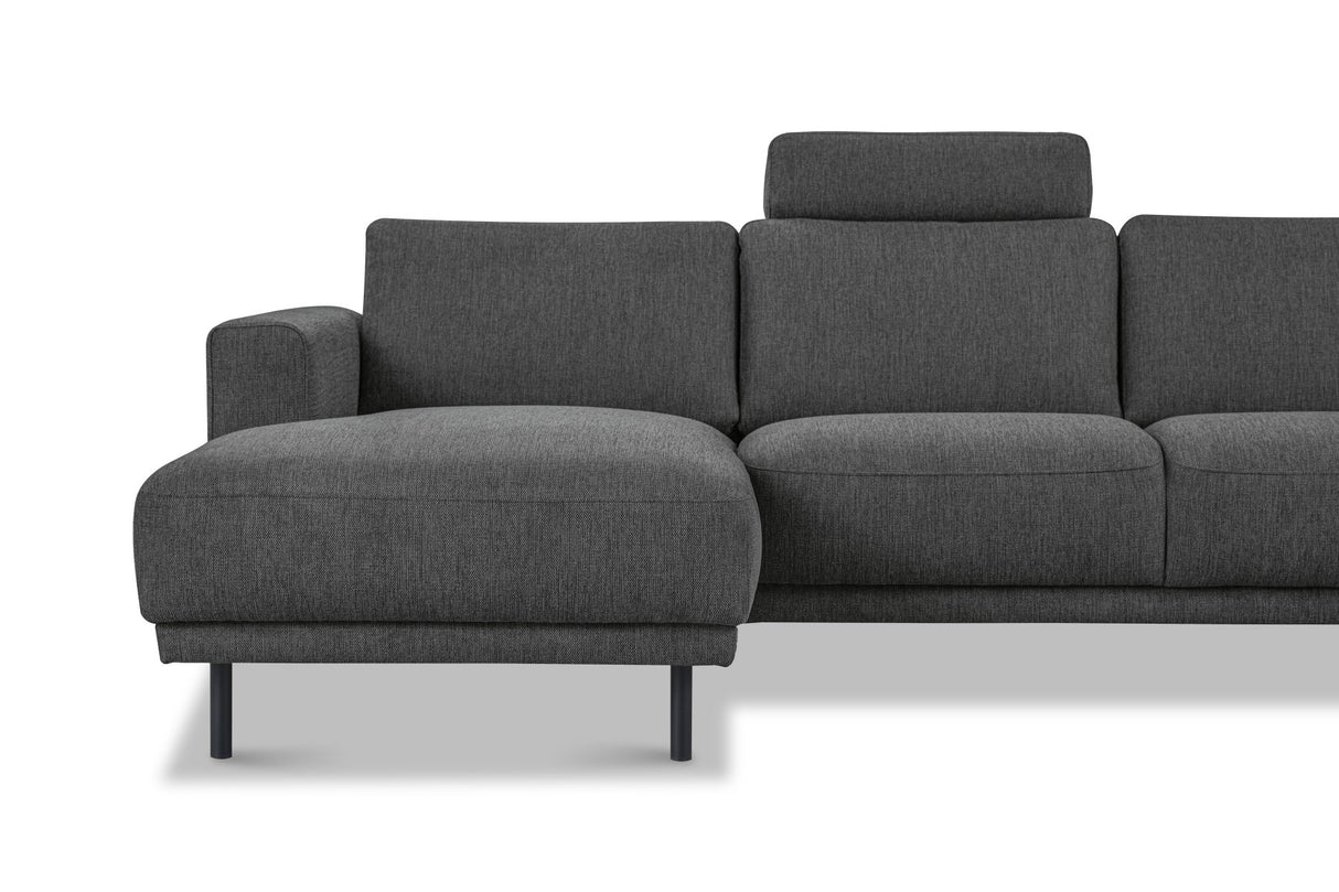 Divano angolare moderno U-Sofa in tessuto antracite - destro - 310x197x142 cm - Aniko