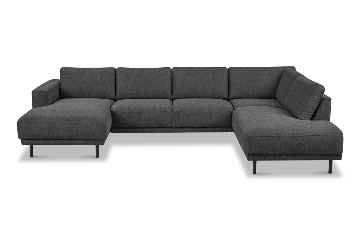 Divano angolare moderno U-Sofa in tessuto antracite - destro - 310x197x142 cm - Aniko