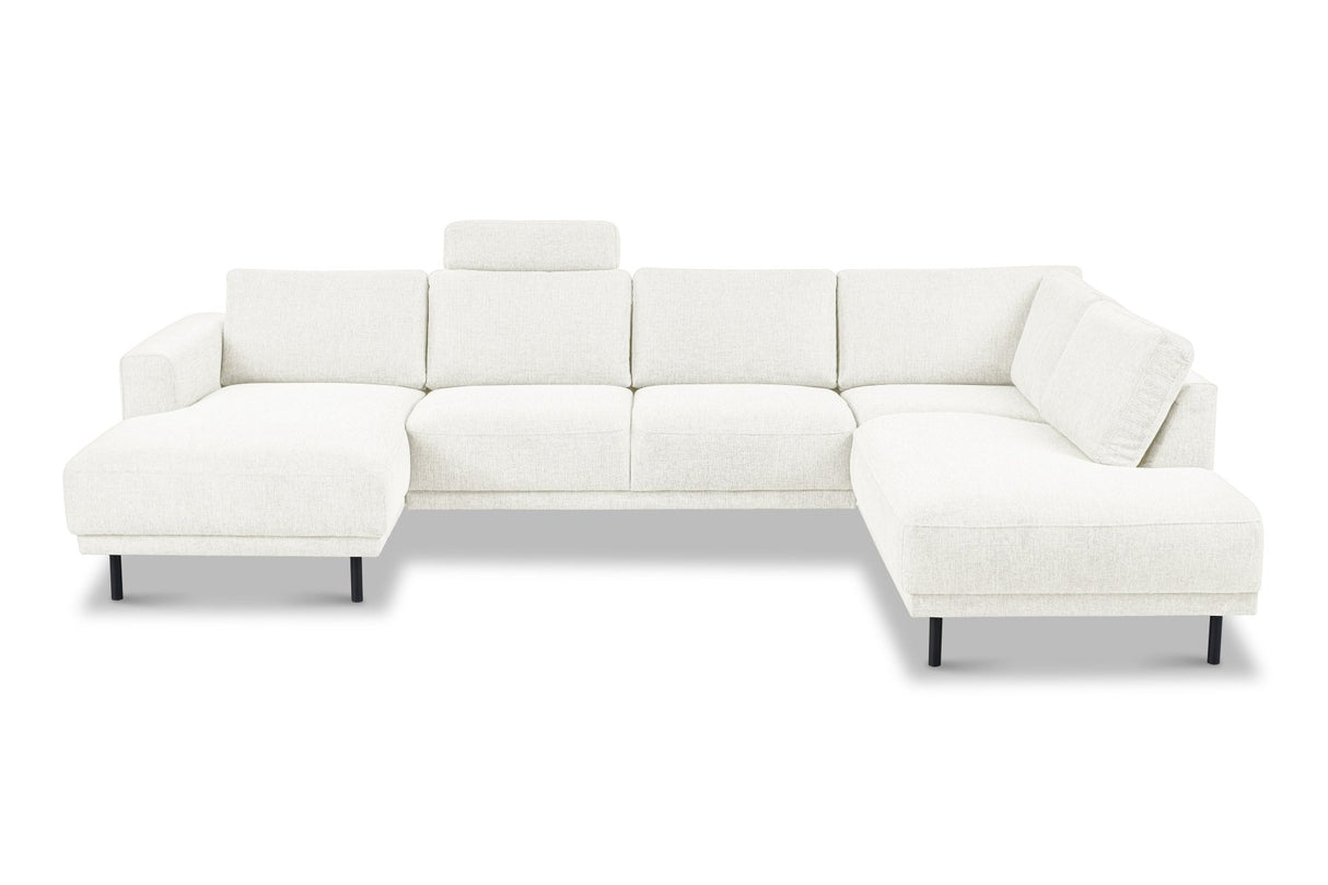 Divano angolare moderno U-Sofa in tessuto beige - Destra - 310x197x142 cm - Aniko