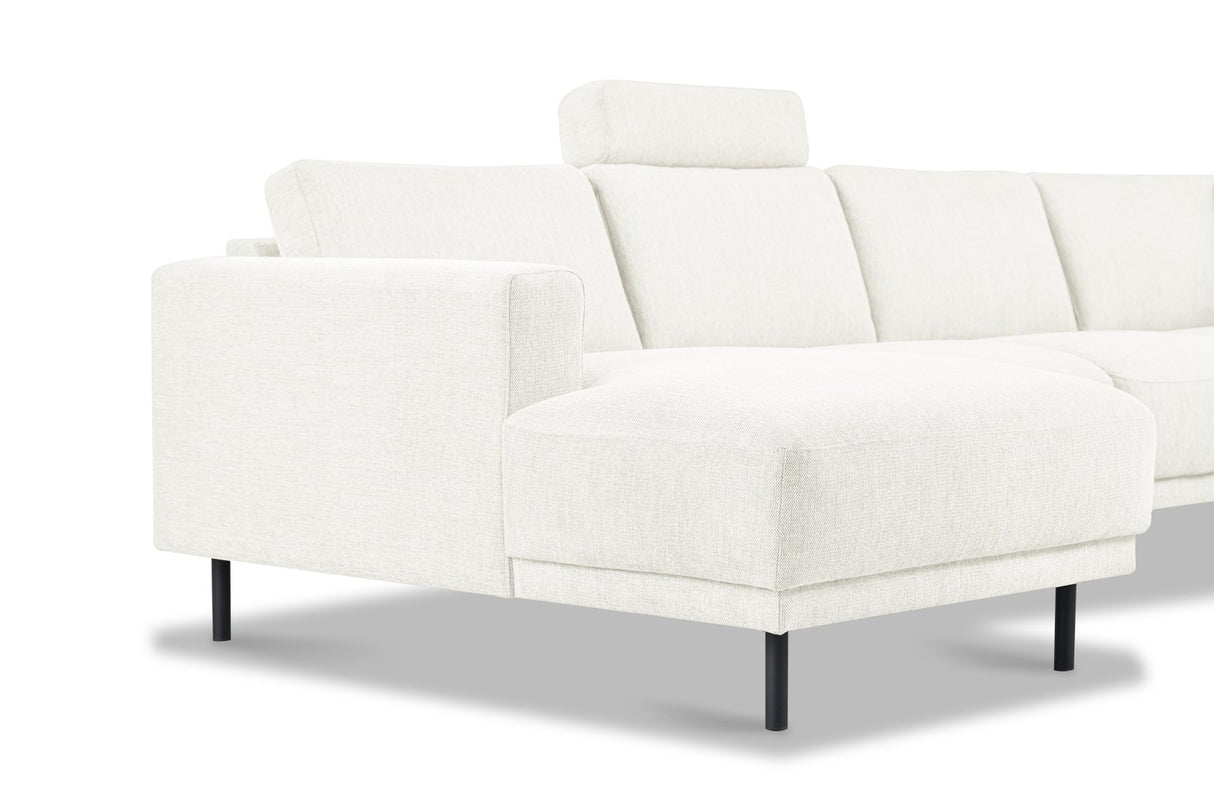 Divano angolare moderno U-Sofa in tessuto beige - Destra - 310x197x142 cm - Aniko