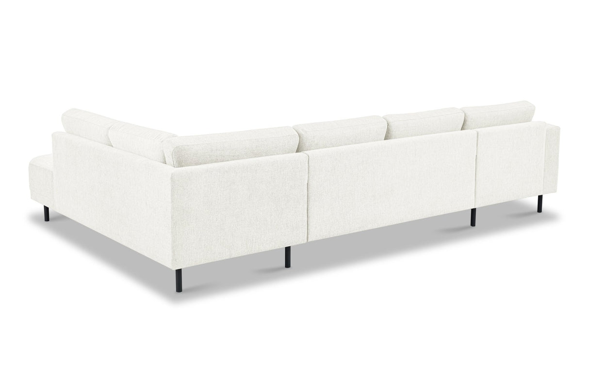 Divano angolare moderno U-Sofa in tessuto beige - Destra - 310x197x142 cm - Aniko