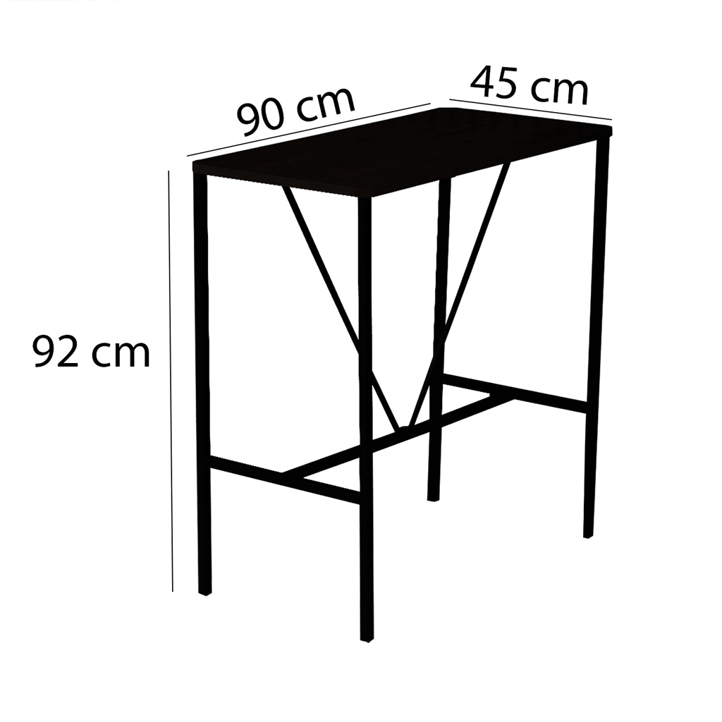 Bartafel Walnoot melamine - 90 x 48 cm - 92 cm hoog - North