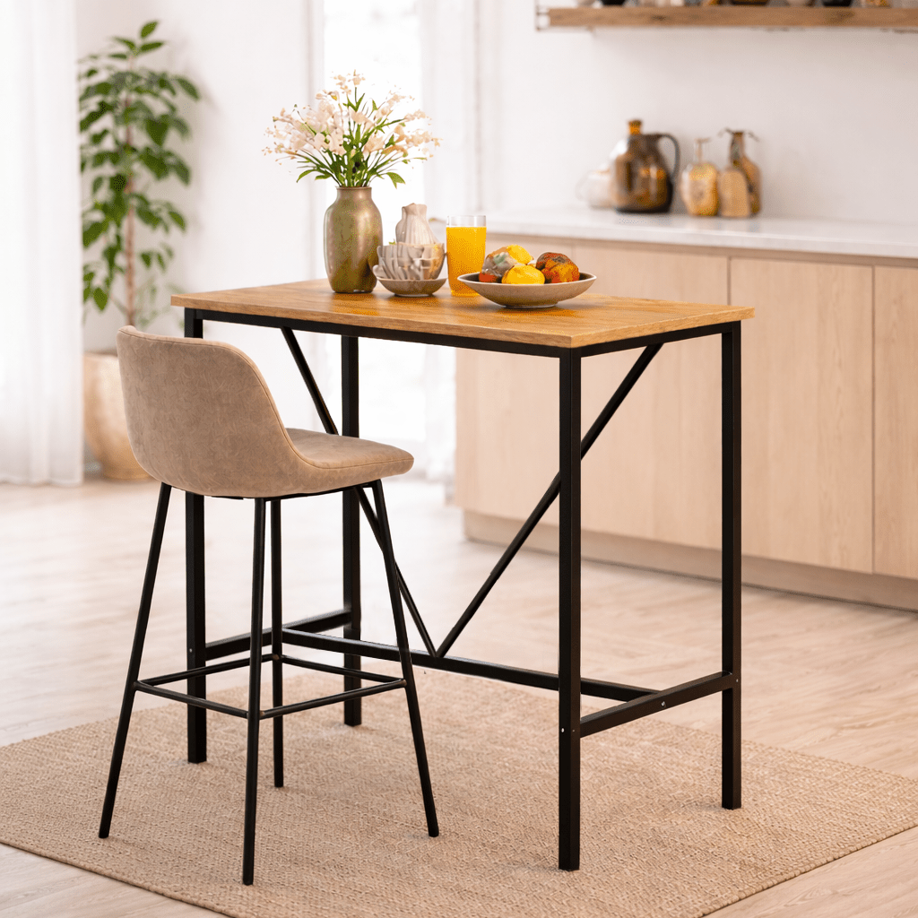 Bartafel Walnoot melamine - 90 x 48 cm - 92 cm hoog - North