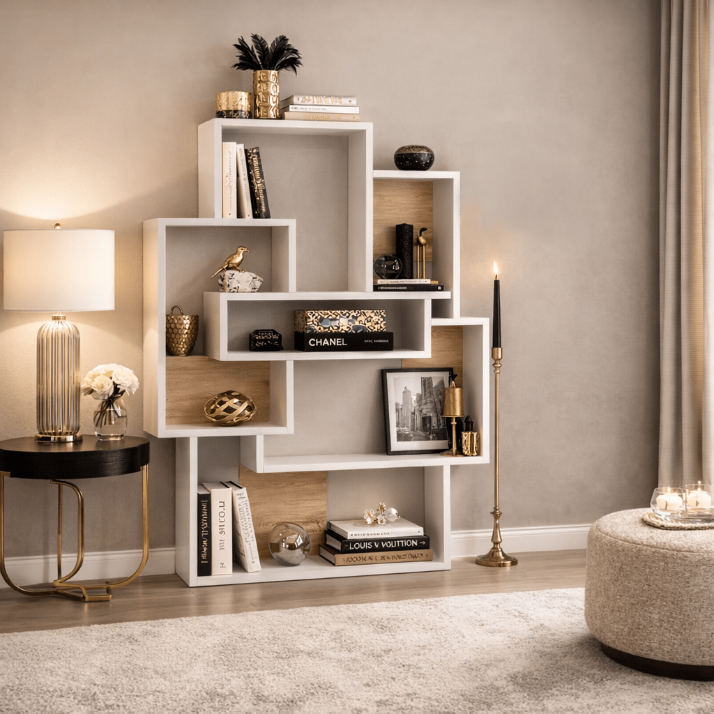 Libreria Barce Rovere Bianco Melaminico 101x132x22 cm