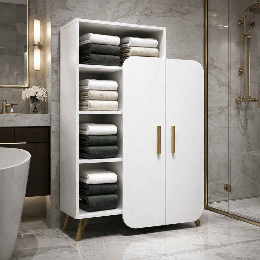 Libreria scandinava melaminico bianco Form 90x132x32 cm