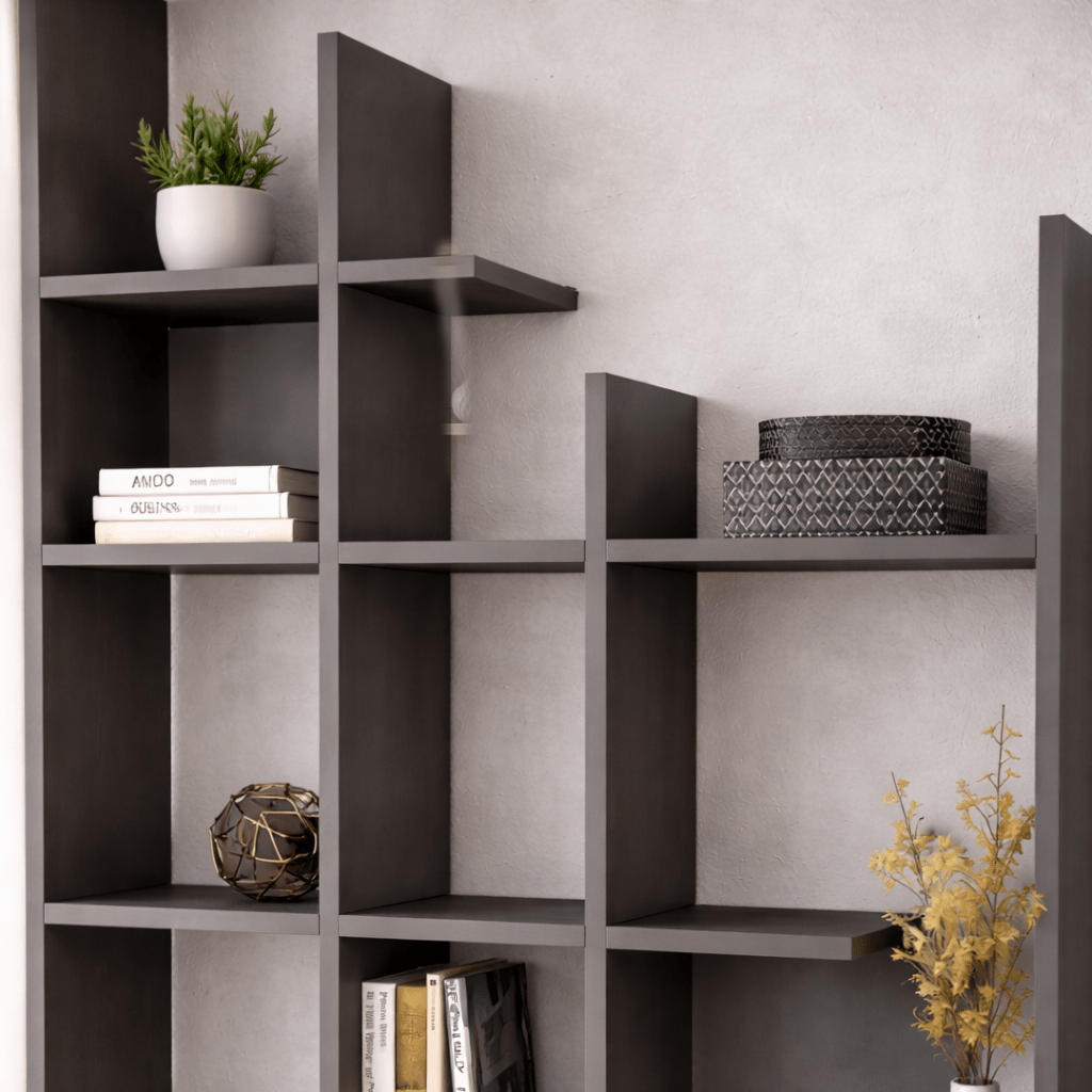 Boekenkasten - Boekenkast antraciet melamine Manco 122x188x25,5 cm - Dimehouse