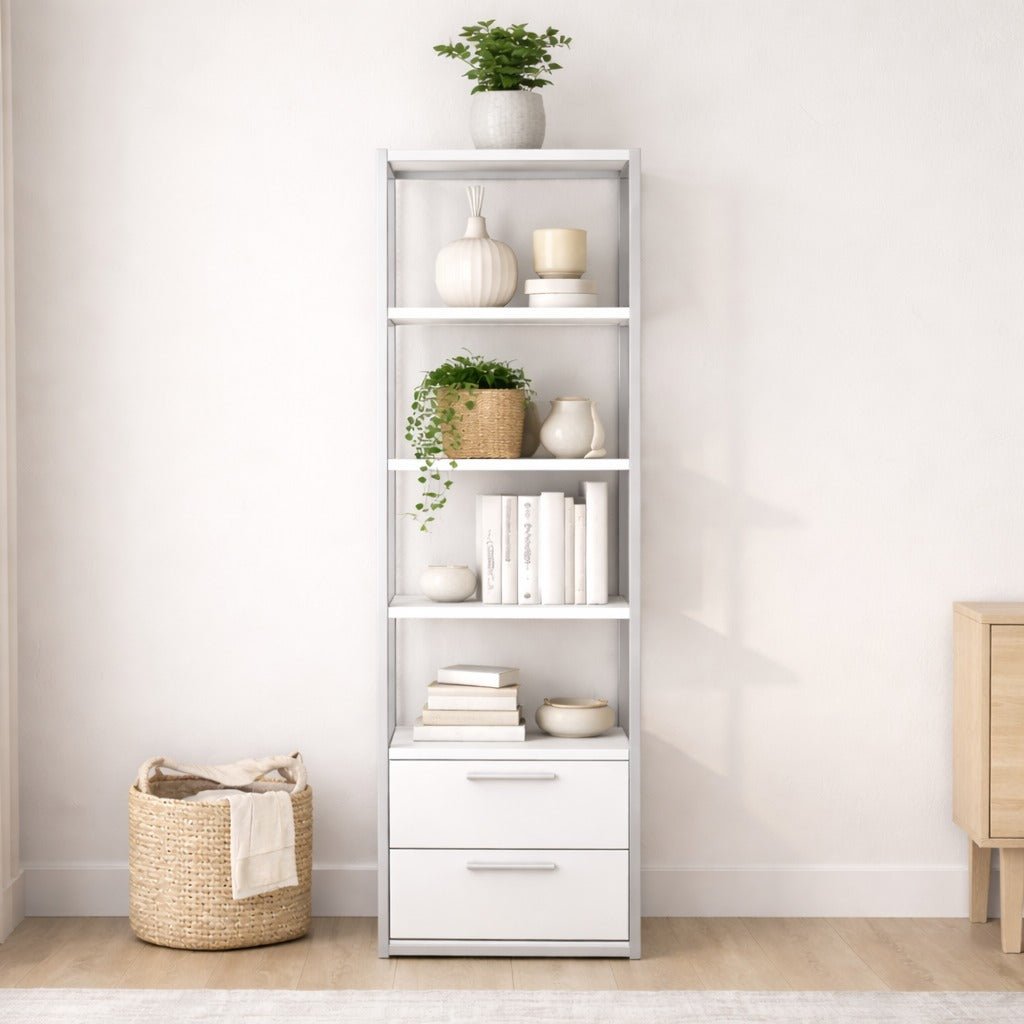 Libreria Robbins White Melaminico Bianco 39x160x39 cm