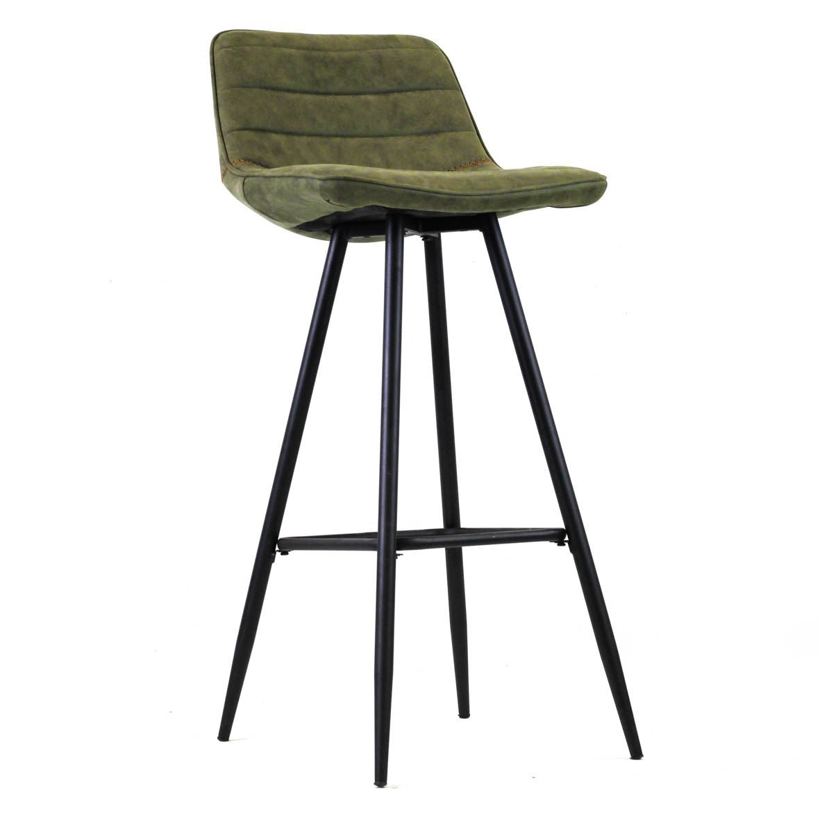 Sgabello da bar industriale in tessuto microfibra Kenton verde - Altezza seduta 76 cm