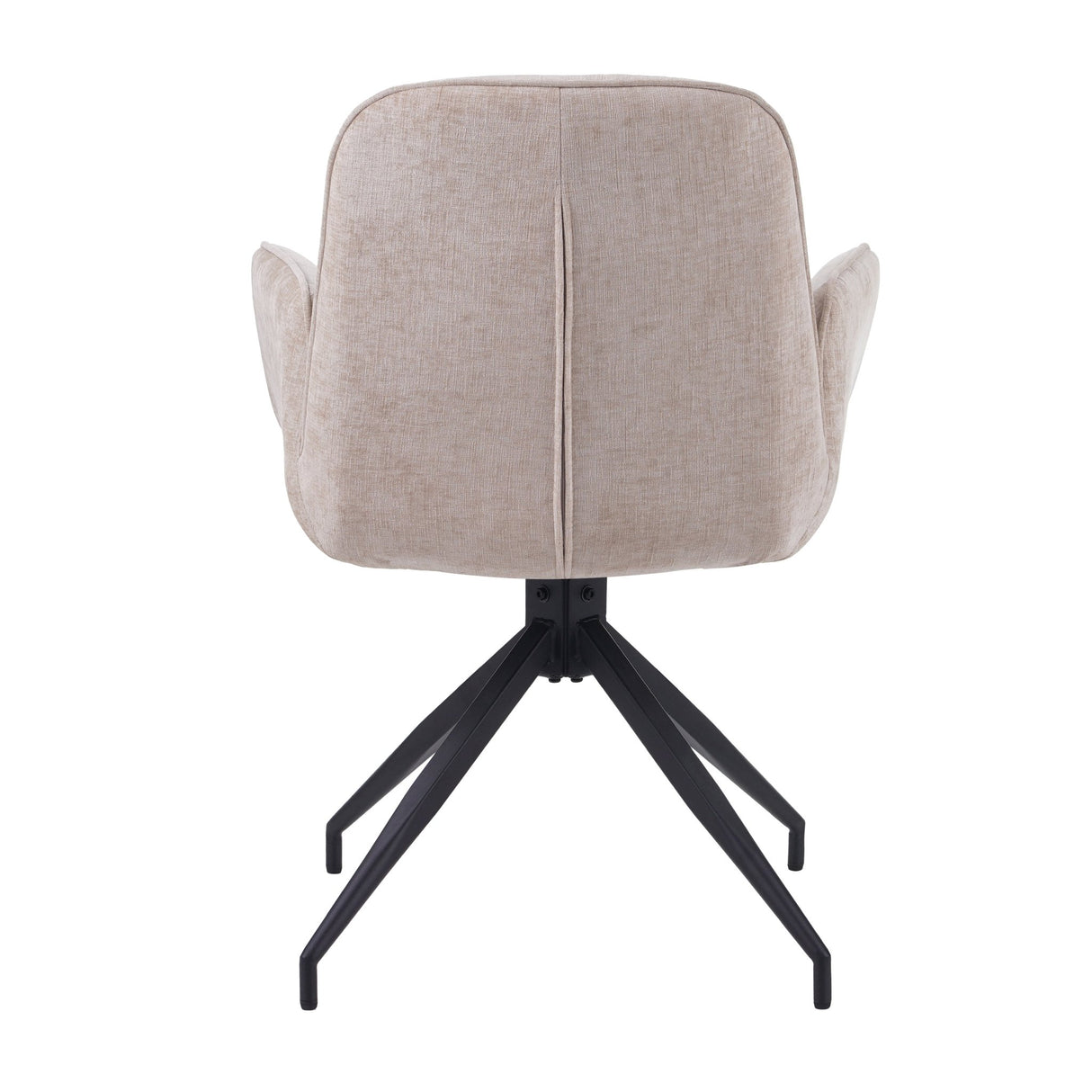 Sedia da pranzo girevole Nela Ciniglia Beige - Con braccioli