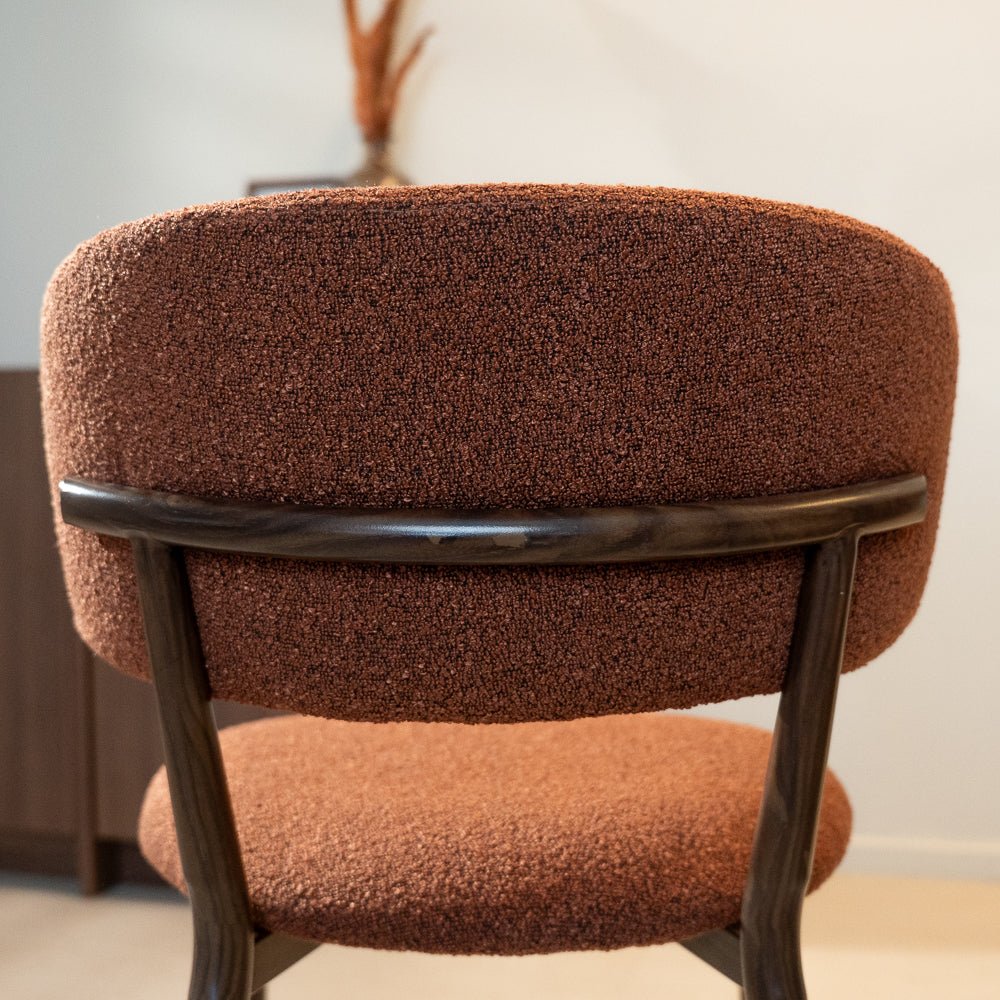 Eetkamerstoelen-Japandi Eetkamerstoel Yura Koper - Walnootlook Frame-Dimehouse