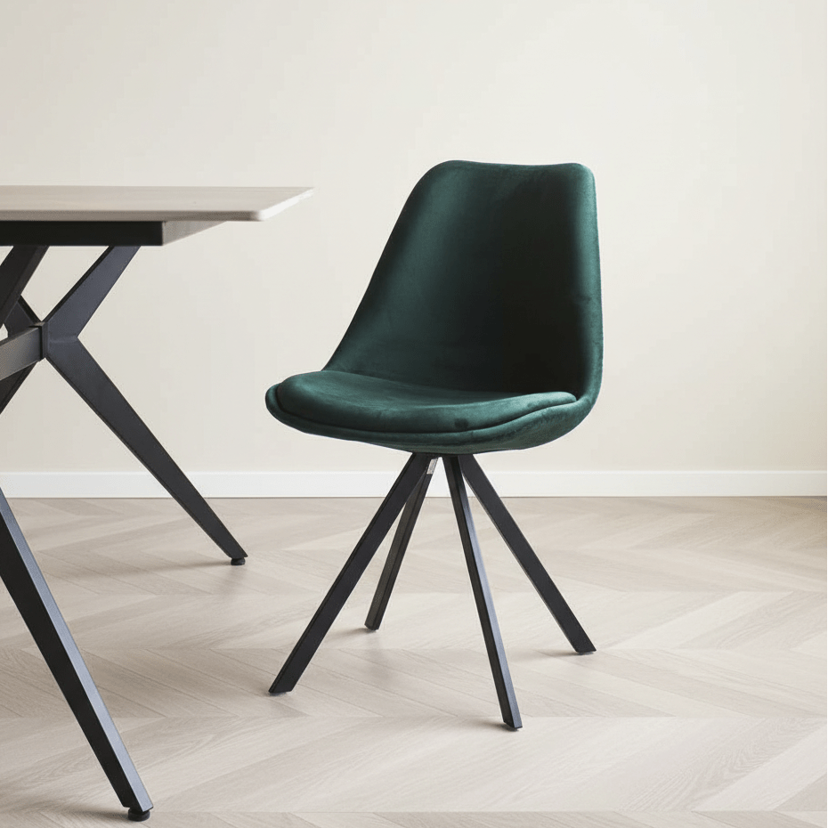 Sedia per sala da pranzo Jace Velvet Green - Senza braccioli in un arredamento moderno