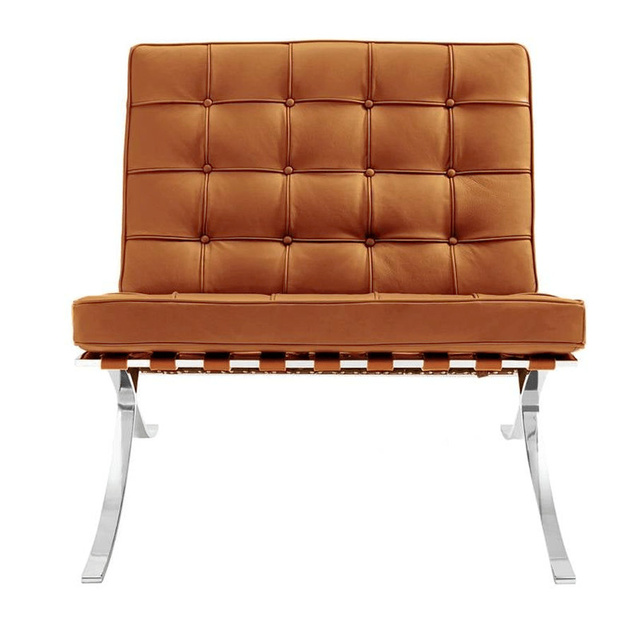 Poltrona di design in pelle premium cognac Expo