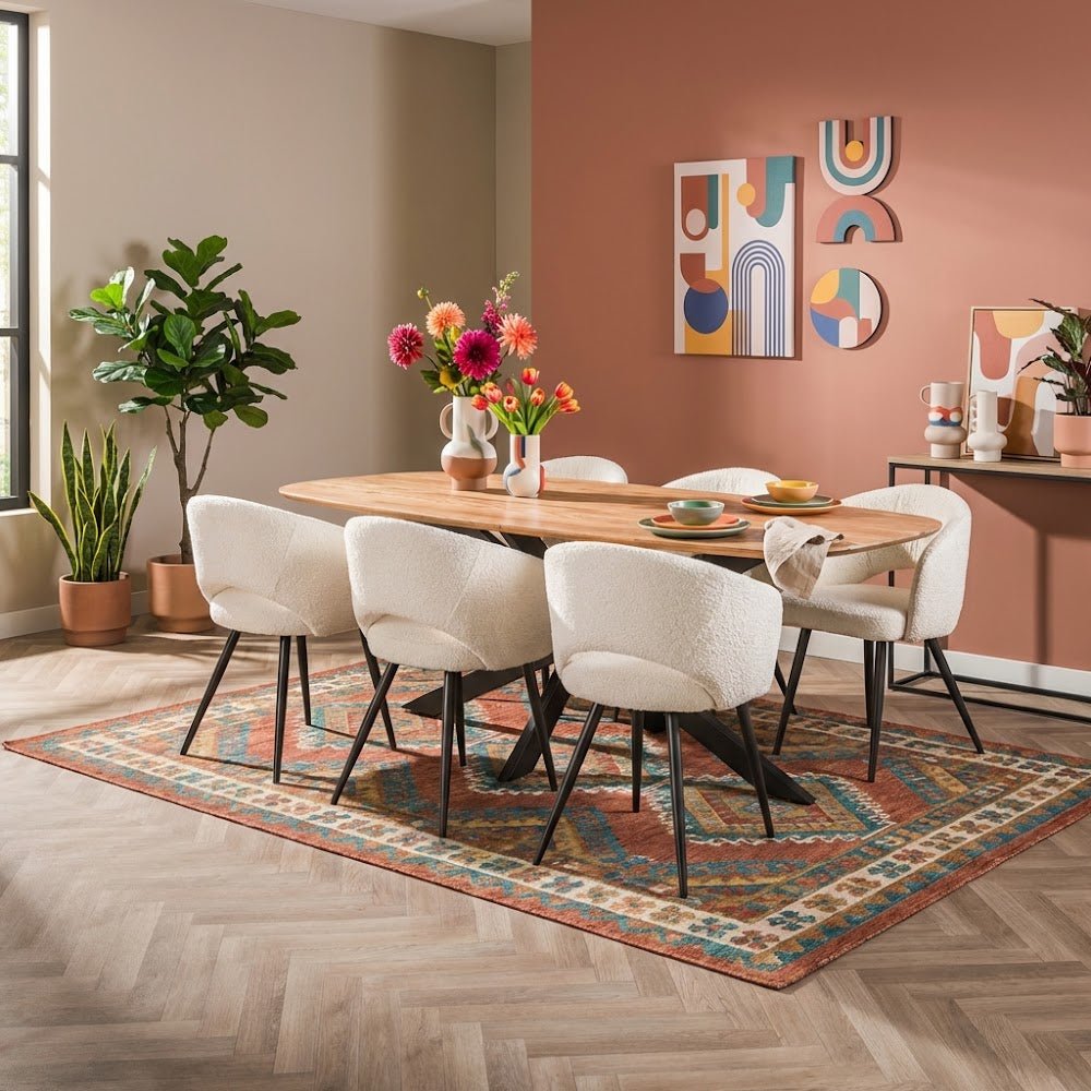 Tavolo da pranzo ovale danese Tavon in legno di acacia 215x105 cm