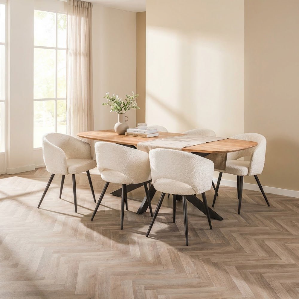 Tavolo da pranzo ovale danese Tavon in legno di acacia 215x105 cm