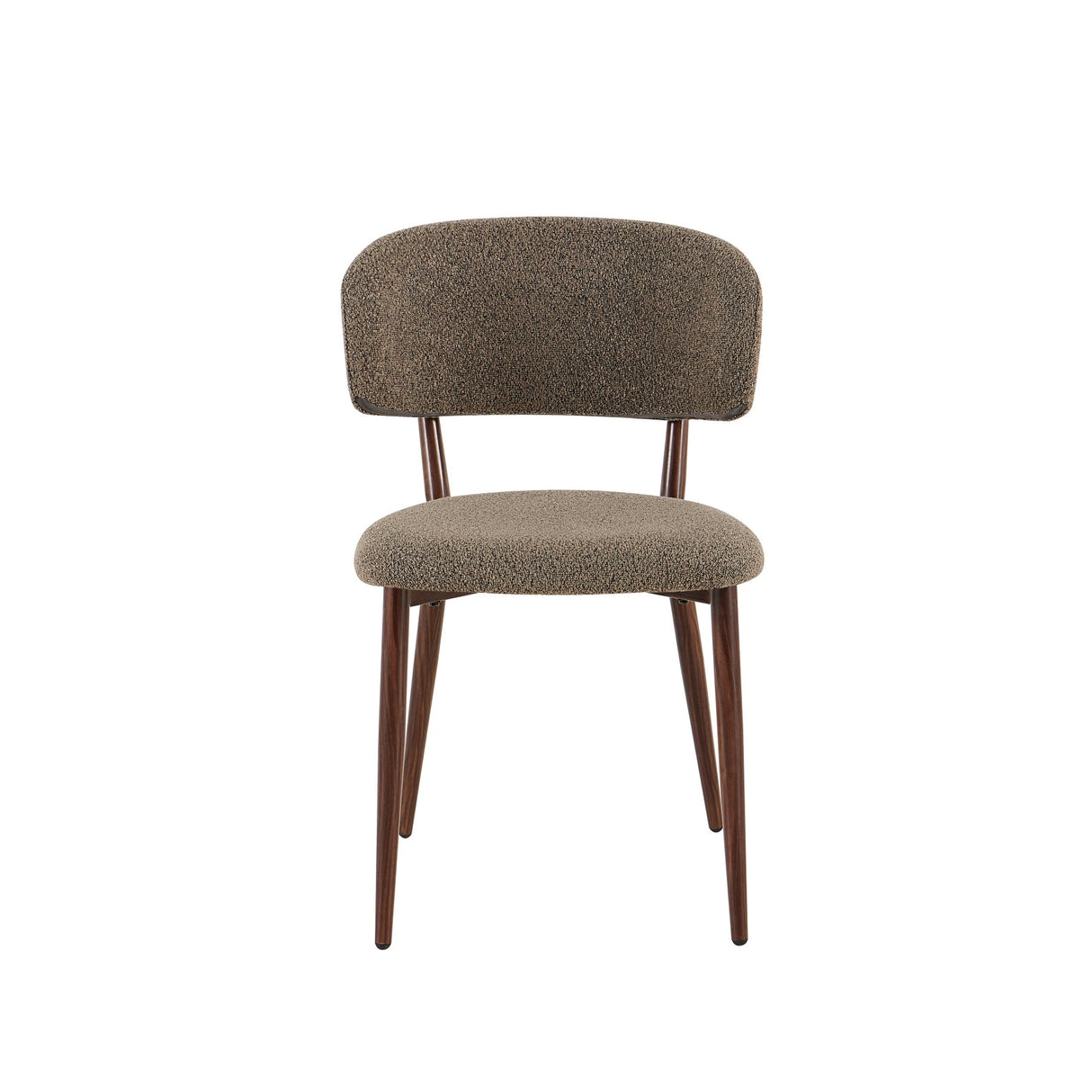 Eetkamerstoelen-Japandi Eetkamerstoel Yura Taupe - Walnootlook Frame-Dimehouse
