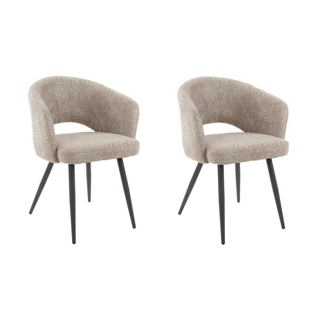 Eetkamerstoelen - Set van 2 eetkamerstoelen Cargo Bouclé Zand - Dimehouse