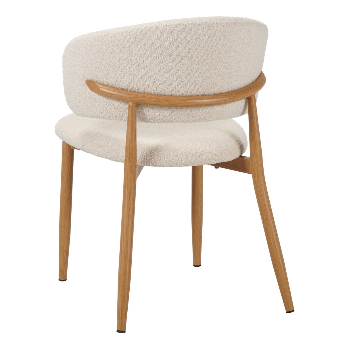 Eetkamerstoelen - Japandi Eetkamerstoel Yuka Beige - Eikenlook Frame - Dimehouse