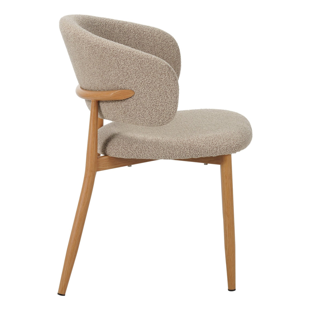 Eetkamerstoelen - Japandi Eetkamerstoel Yuka Zand - Eikenlook Frame - Dimehouse