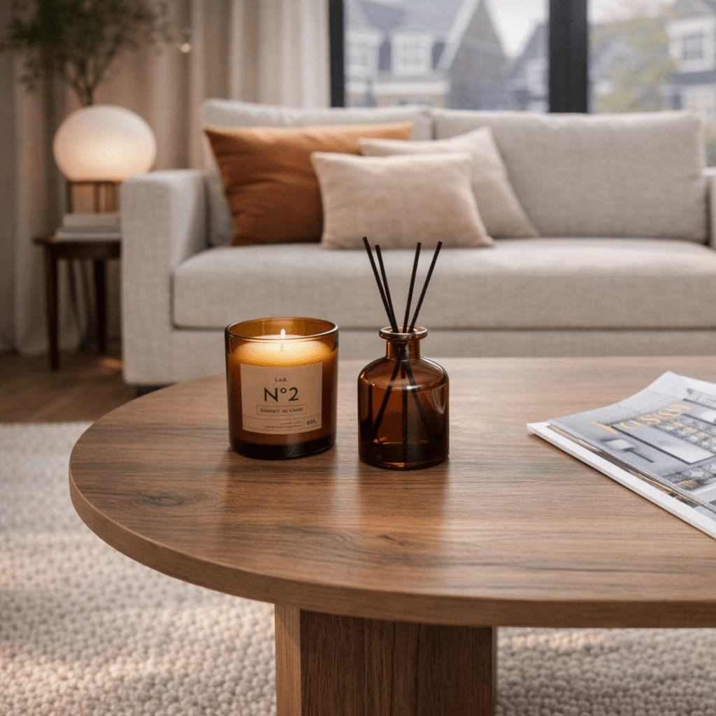 Salontafel walnoot melamine boogvorm Koda 119x60 cm