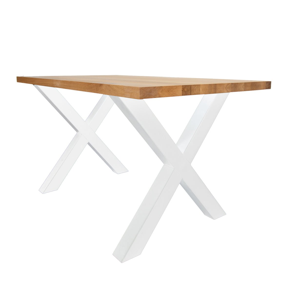 Eettafels - Eettafel Rover Eikenhout X - poot Wit - Dimehouse