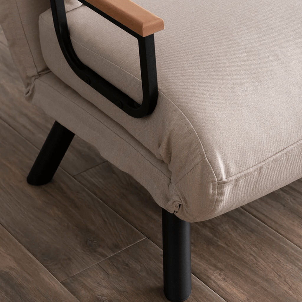 Divano letto in tessuto di lino beige 2 persone - Sando