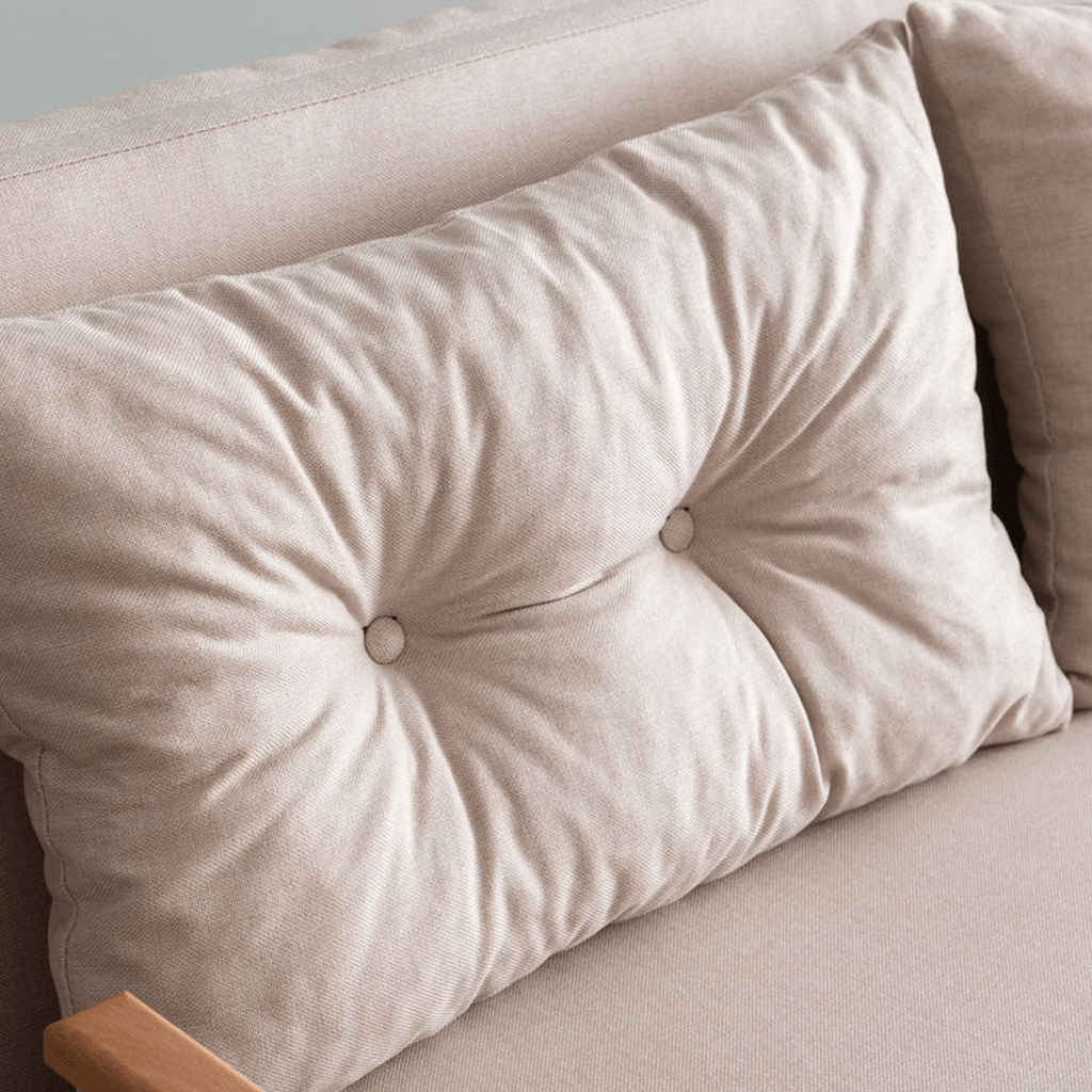 Divano letto in tessuto di lino beige 2 persone - Sando