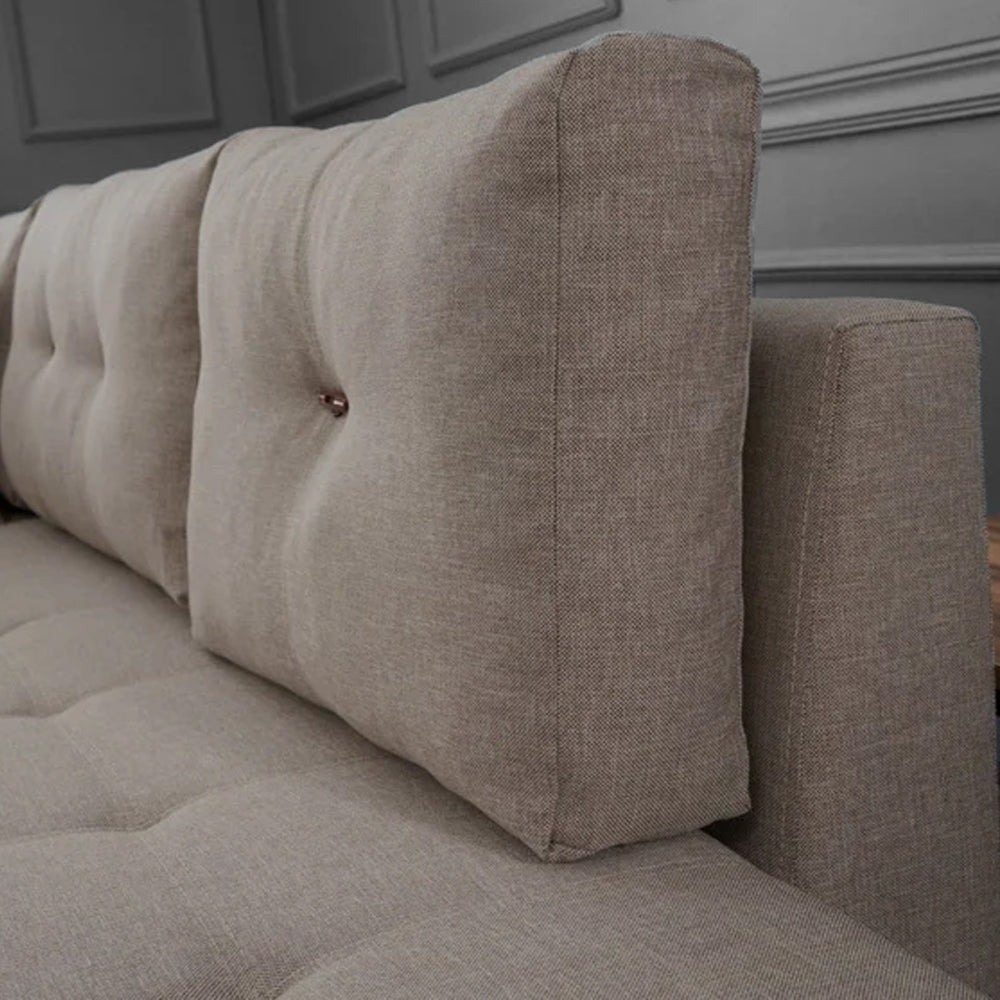 Divano letto tessuto tortora - XL 280x206 cm - con ruote - Sinistra - Manama