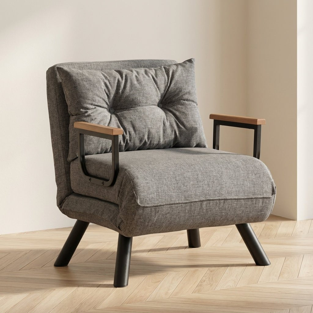 Poltrona letto Sando Light Grey foto suggestiva in un interno moderno
