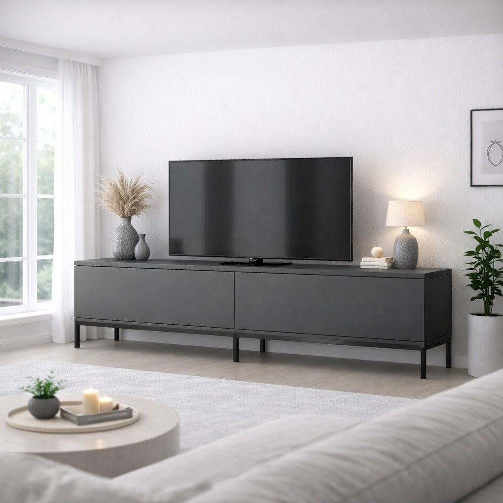 Mobile TV Lord Antracite Nero Melaminico 180x47x30 cm