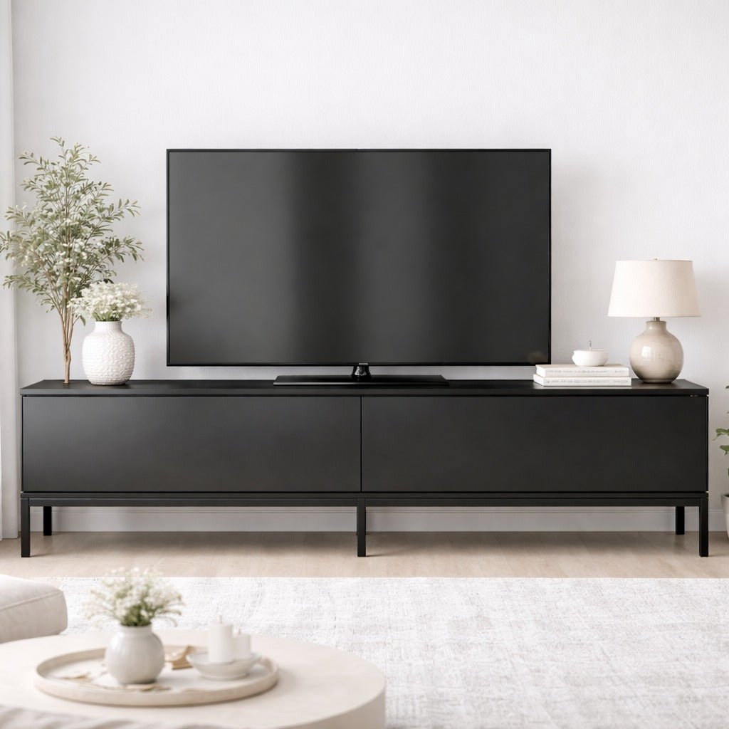 Mobile TV Lord Melaminico Nero 180x47x30 cm