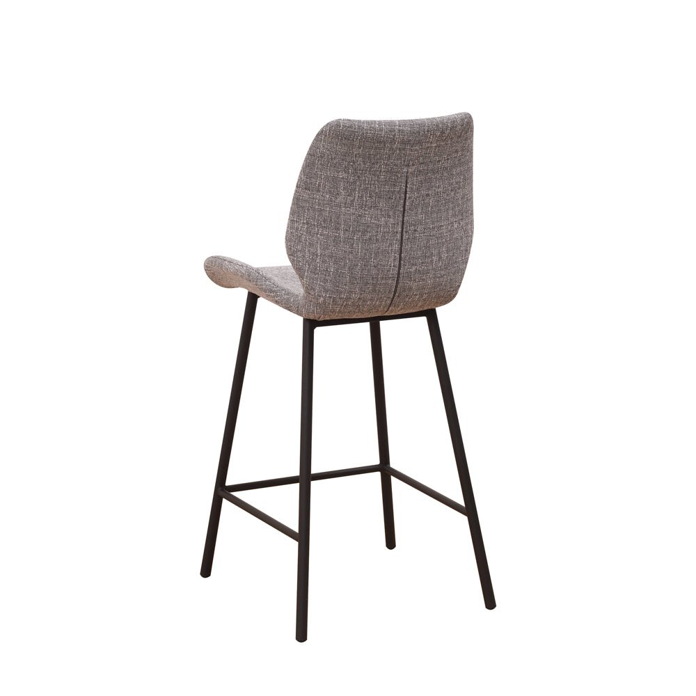Barkrukken - Beau Barkruk Lichtgrijs Chenille Stof - 67 cm Zithoogte - Zonder Armleuningen - Dimehouse
