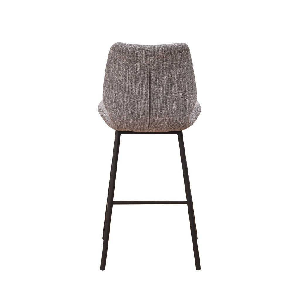 Barkrukken - Beau Barkruk Lichtgrijs Chenille Stof - 67 cm Zithoogte - Zonder Armleuningen - Dimehouse