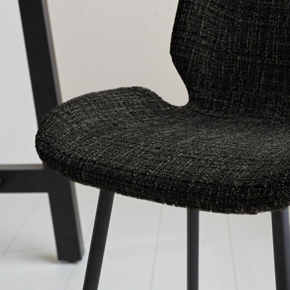 Barkrukken - Beau Barkruk Zwart Chenille Stof - 67 cm Zithoogte - Zonder Armleuningen - Dimehouse
