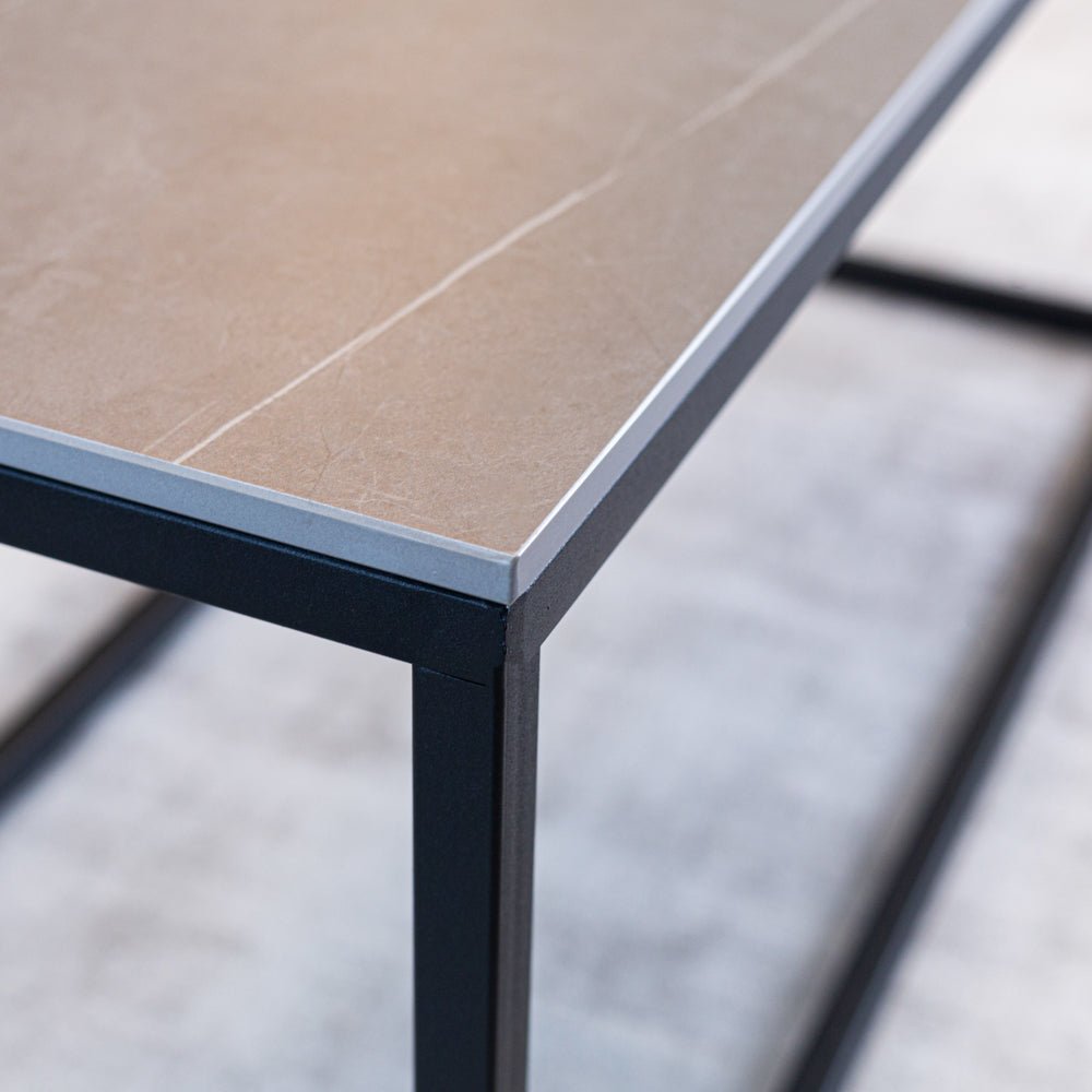 Salontafels - Salontafel Fien Grijs Marmerlook Rechthoekig 100x40 cm - Dimehouse