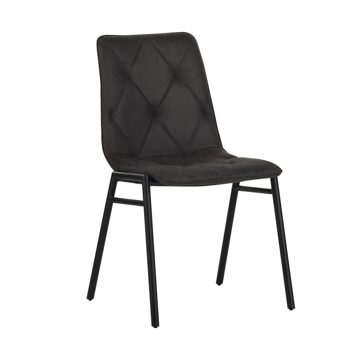 Eetkamerstoelen - Eetkamerstoel Noan Microvezel Antraciet - Zonder Armleuningen - Dimehouse