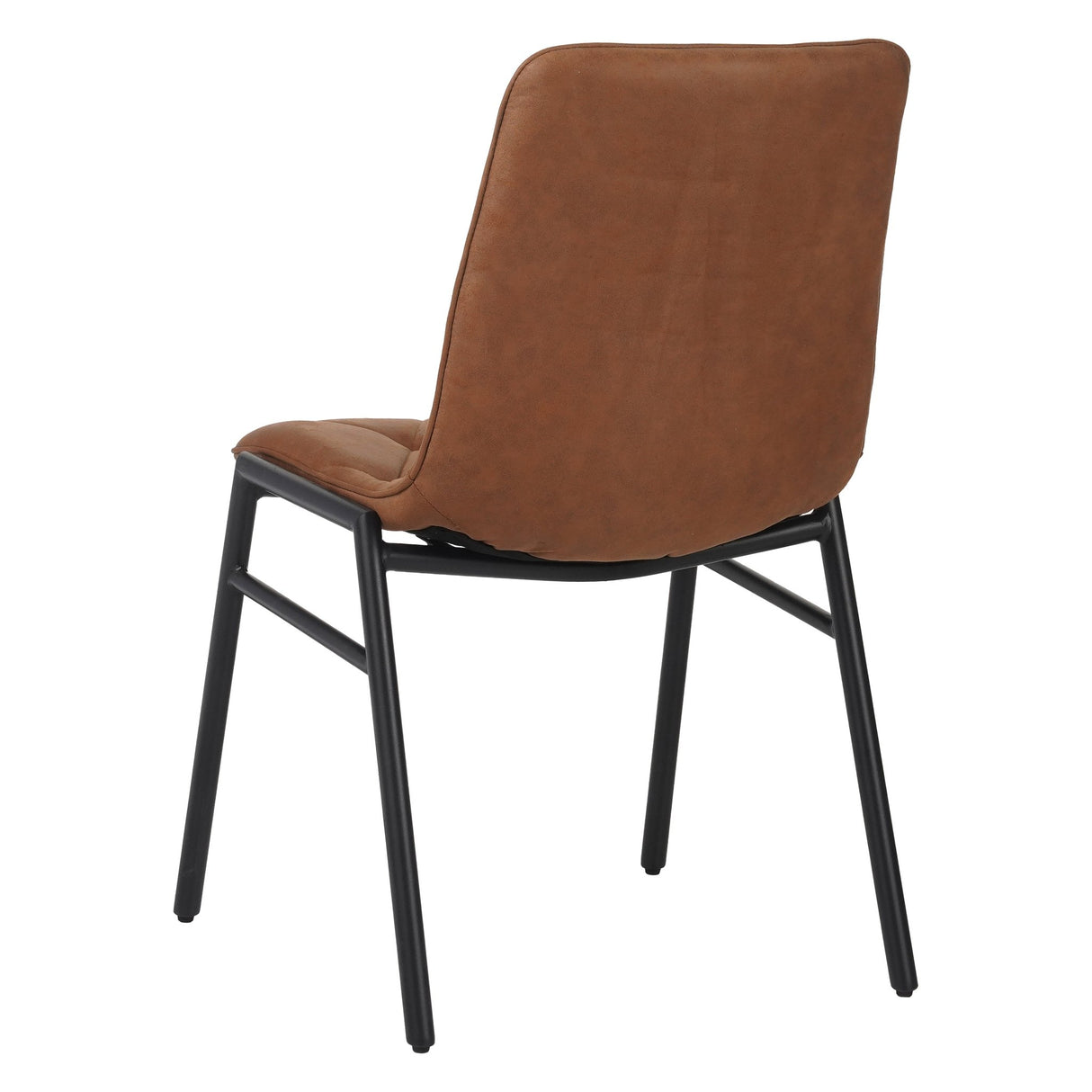 Eetkamerstoelen - Eetkamerstoel Noan Microvezel Cognac - Zonder Armleuningen - Dimehouse