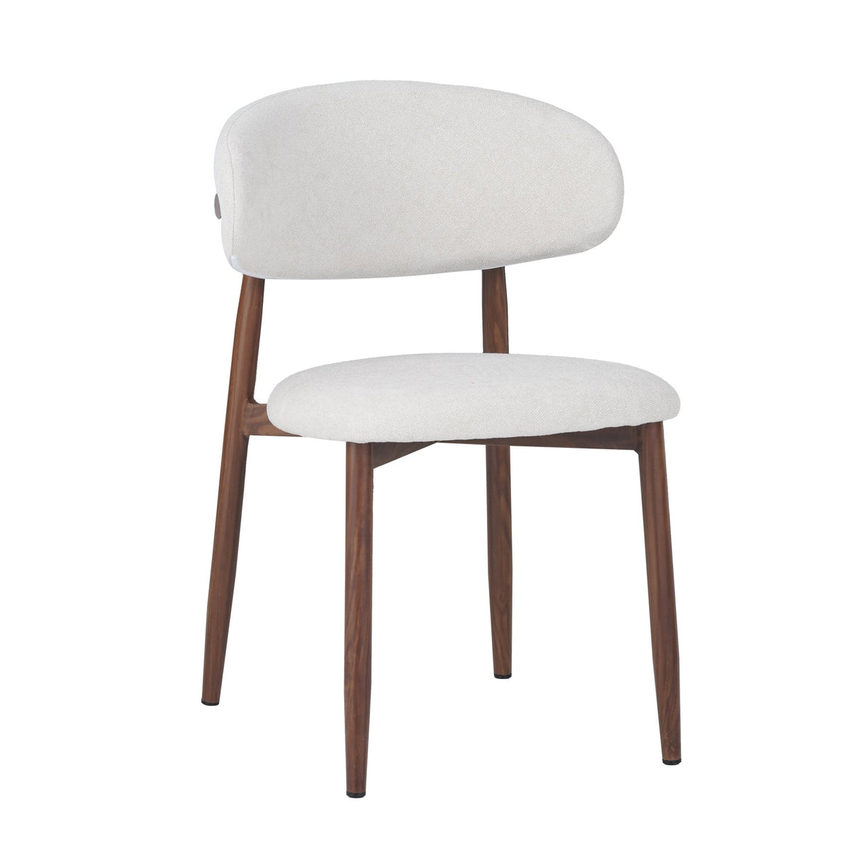 Sedia per sala da pranzo Bouclé e Noce -Japandi - Nalo
