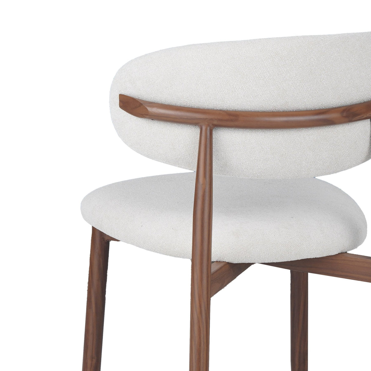 Sedia per sala da pranzo Bouclé e Noce -Japandi - Nalo