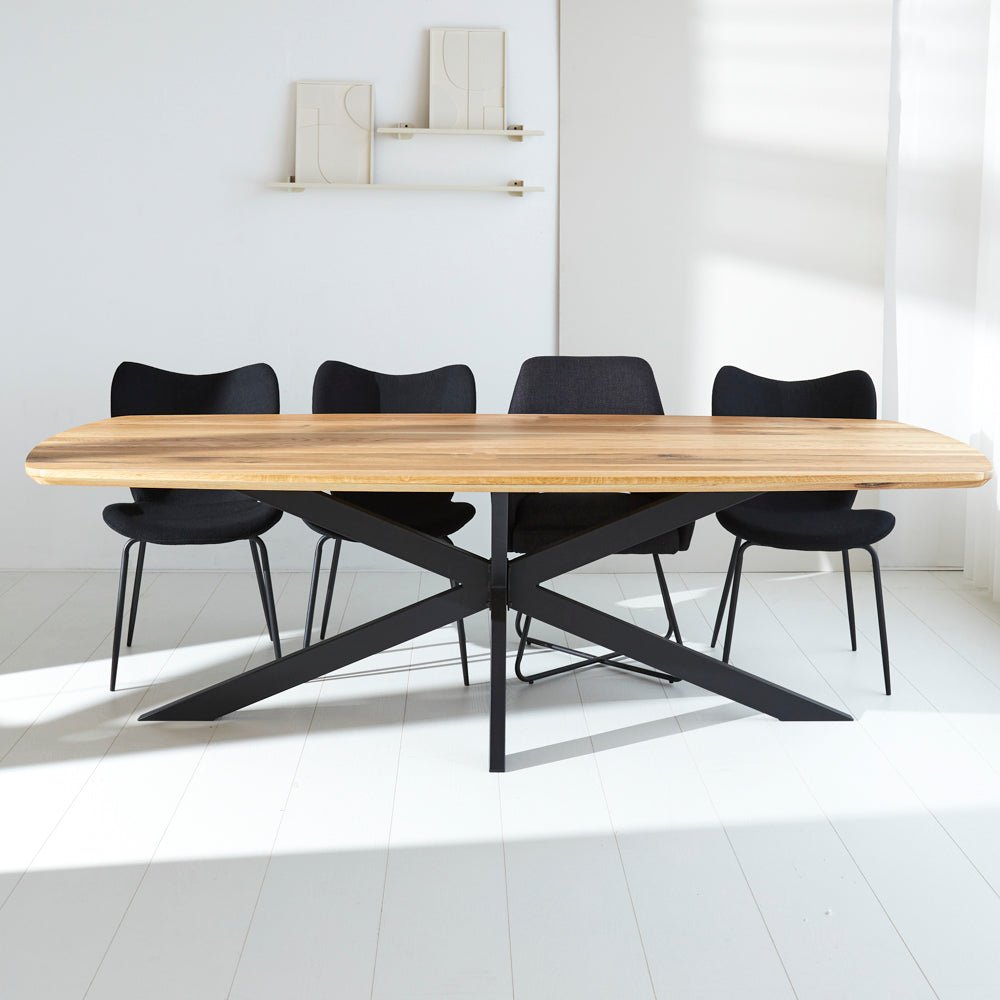 Eettafels - Eettafel Mikkel Eikenhout Deens Ovaal Matrix Frame Groot - Dimehouse