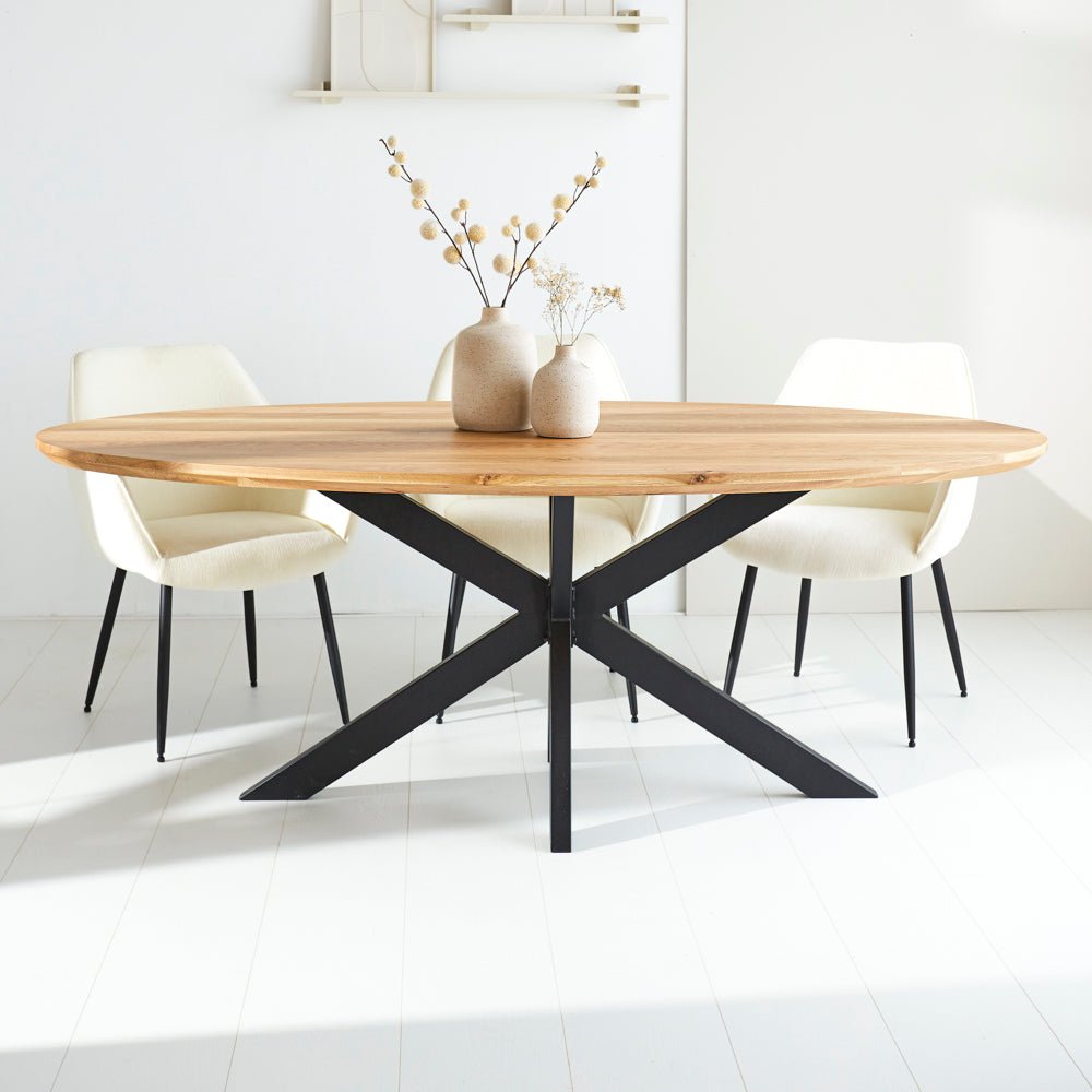 Eettafels - Eettafel Odin eikenhout ovaal matrix frame klein - Dimehouse