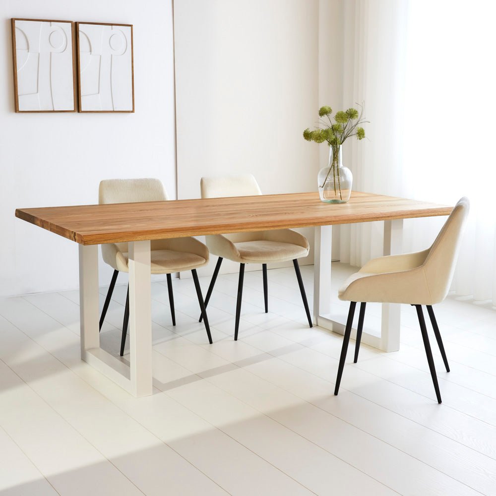 Eettafels - Eettafel Milas Eikenhout U - poot Wit - Dimehouse