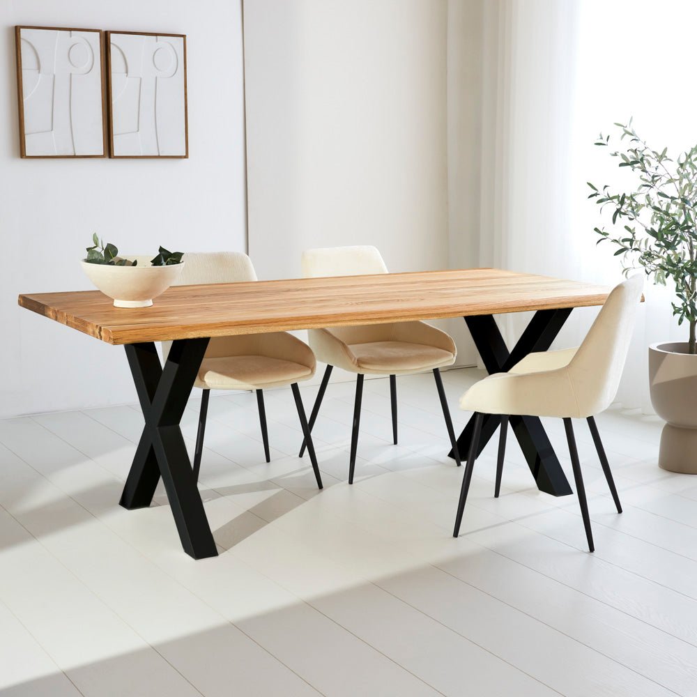 Eettafels - Eettafel Milas Eikenhout X - poot Zwart - Dimehouse