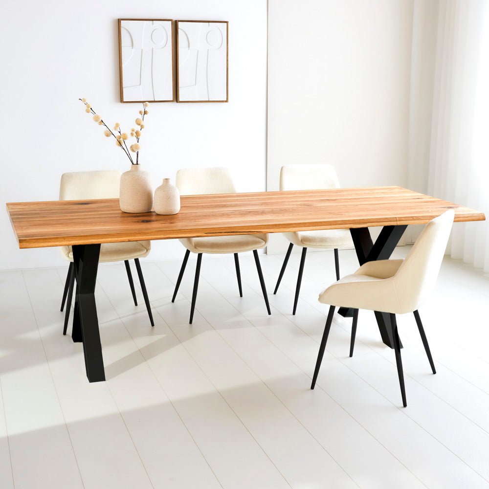 Eettafels - Eettafel Milas Eikenhout X - poot Zwart - Dimehouse
