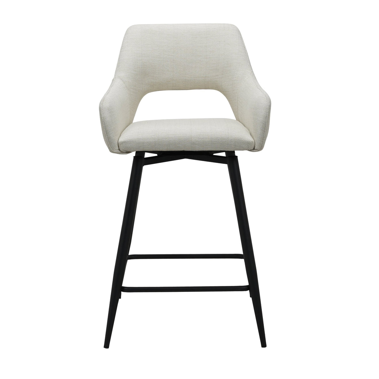 Barkrukken - Draaibare Barkruk Beige Stof Skye - Zithoogte 67 cm - Met Armleuningen - Dimehouse