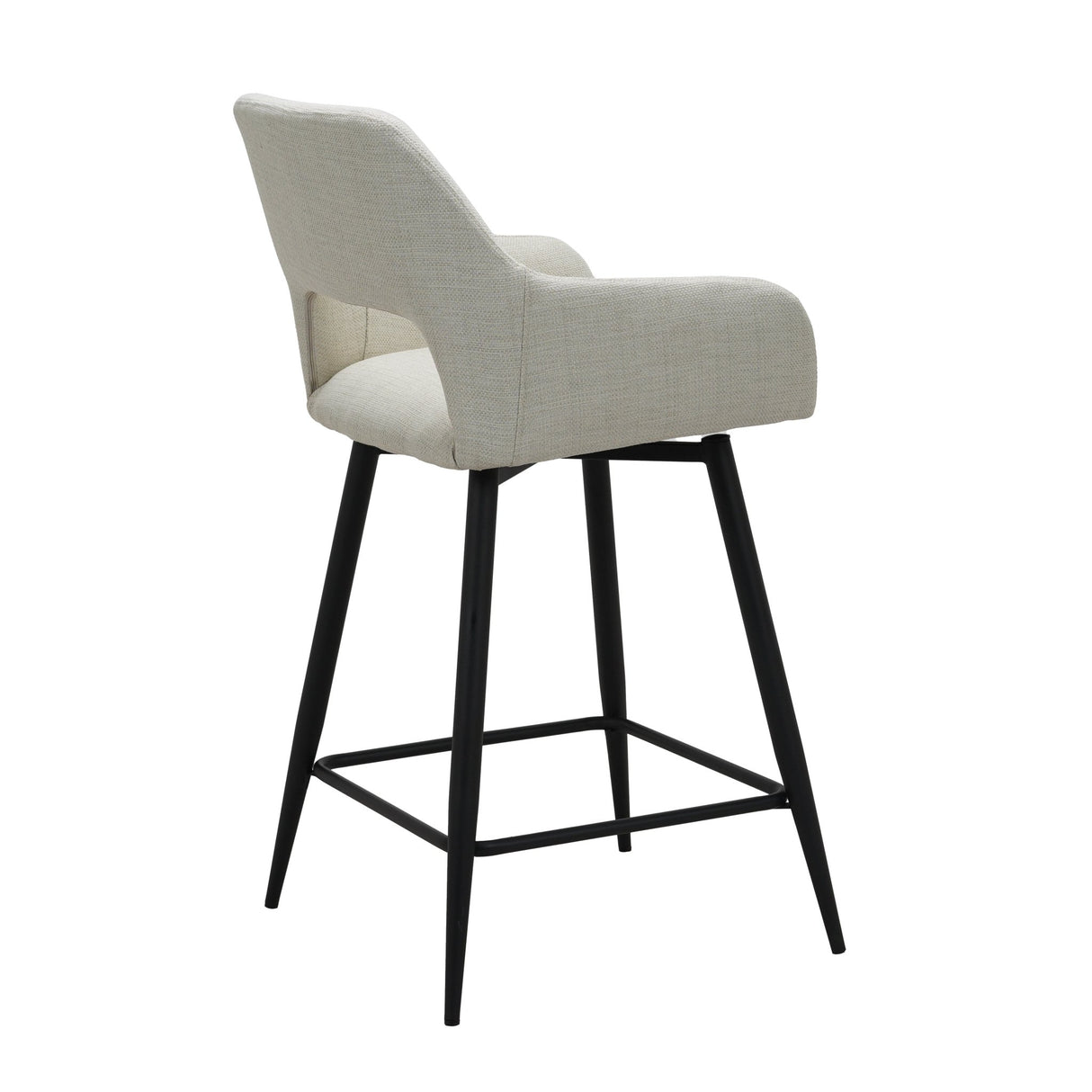 Barkrukken - Draaibare Barkruk Beige Stof Skye - Zithoogte 67 cm - Met Armleuningen - Dimehouse