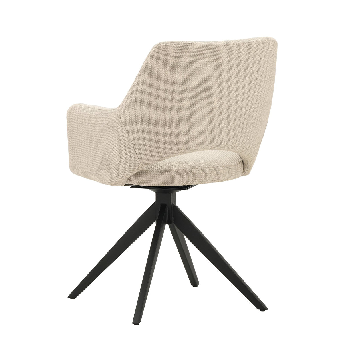 Eetkamerstoelen - Moderne Draaibare Eetkamerstoel Beige Stof Sid - Met Armleuningen - Dimehouse